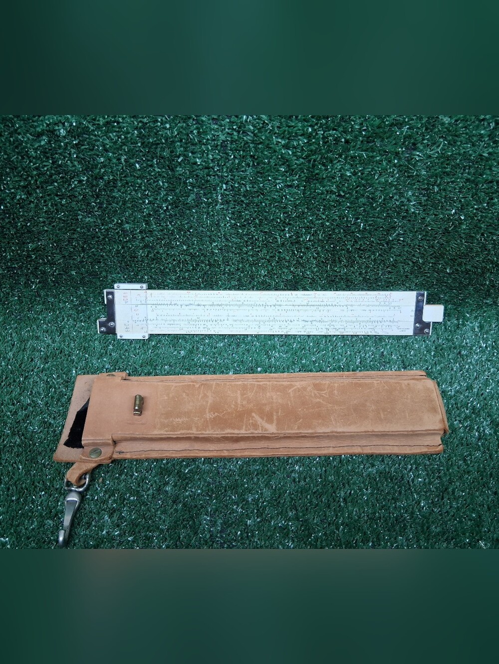 RELAY Slide Rule No. 151 & Leather Case Japan - Matching Case Made In Japan!